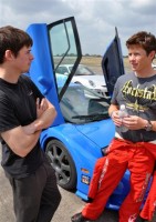 Marc chats with Tanner at the Texas MIle 